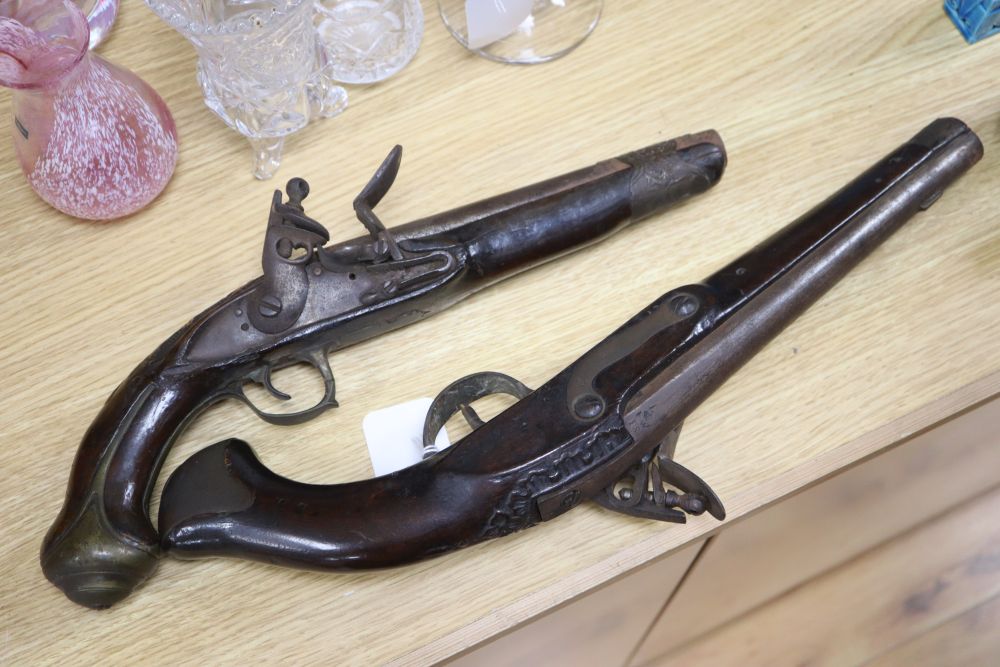 Two 18th century flintlock pistols